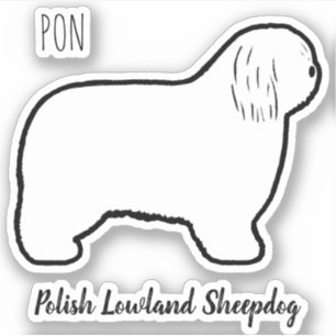 Polish Lowland Sheepdog PON Dog Silhouette Sticker