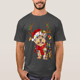 Polish Lowland Sheepdog Reindeer Santa Christmas F T-Shirt