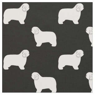 Polish Lowland Sheepdog Silhouettes Dogs Patterned Fabric