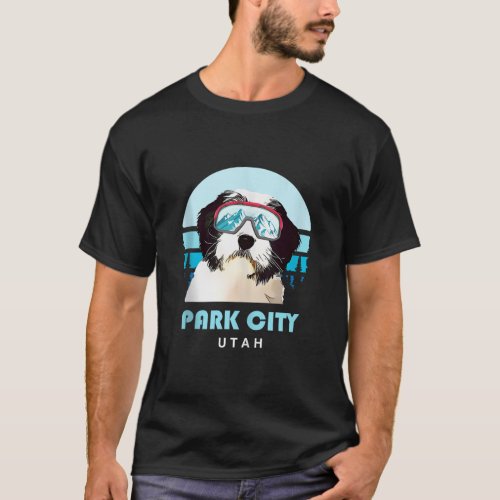 Polish Lowland Sheepdog Ski Park City Utah Dog Lov T_Shirt