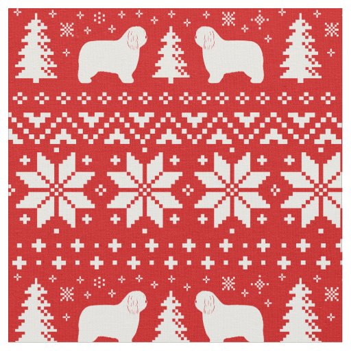 Polish Lowland Sheepdogs Christmas Holiday PON Fabric