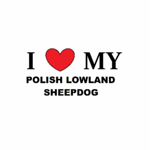 polish lowland sheppdog love cutout