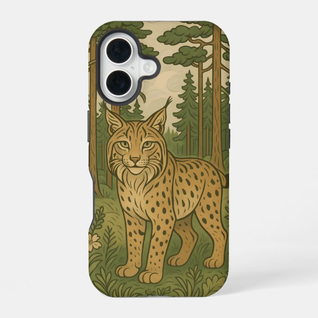 Polish Lynx Forest Folk Art iPhone Case (Back)