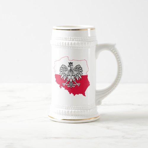 Polish Map Flag Beer Stein