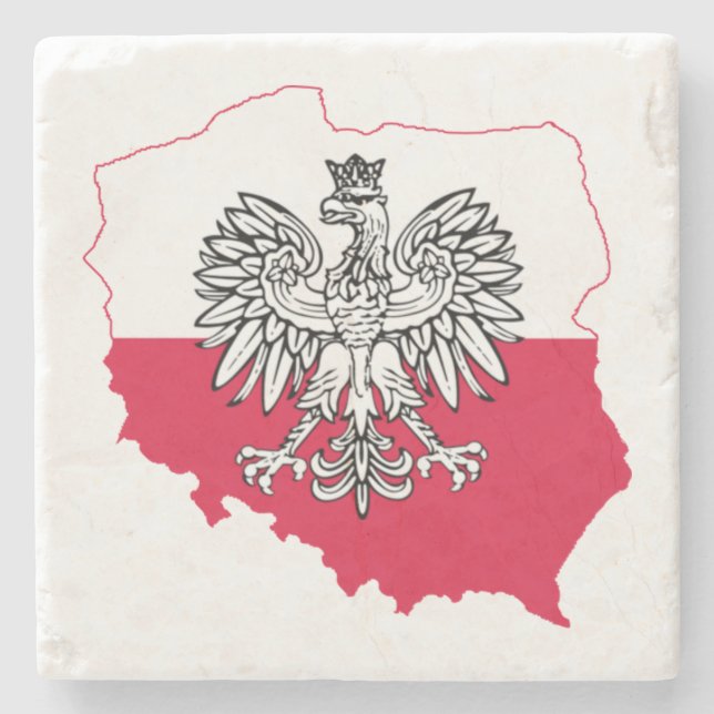 Polish Map Flag Coasters (Front)