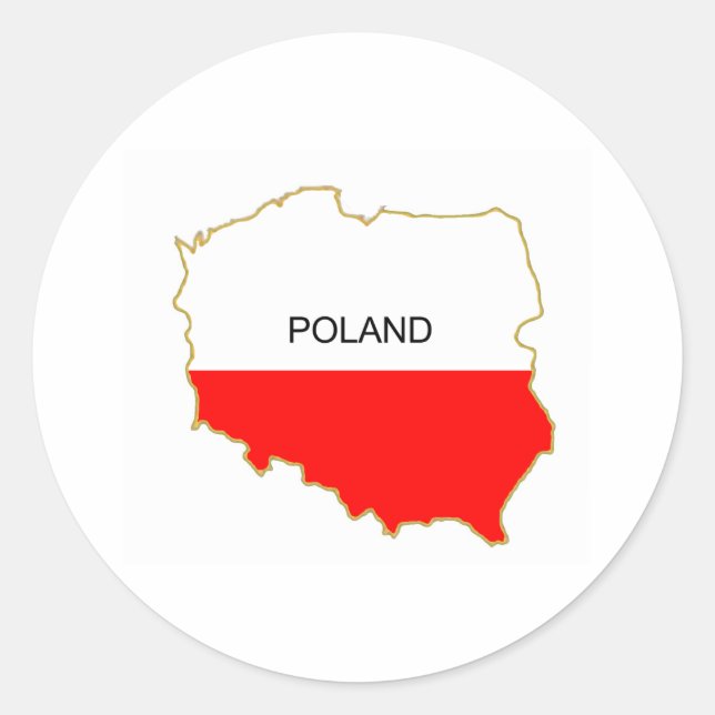 Polish Map png Classic Round Sticker (Front)