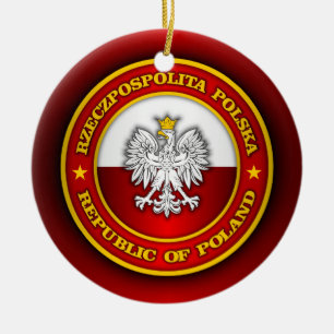 Polish Medallion Ceramic Ornament
