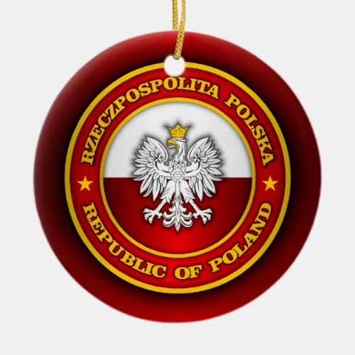 Polish Medallion Ceramic Ornament