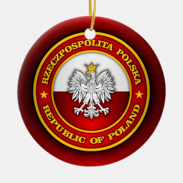 Polish Medallion Ceramic Ornament (Front)