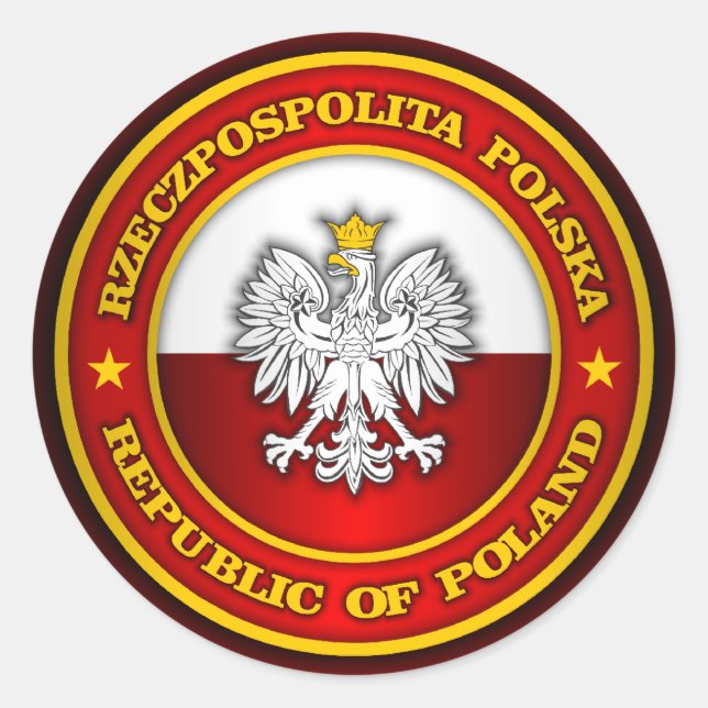 Polish Medallion Classic Round Sticker (Front)