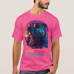Polish Meme Bbr Bober Kurwa Ja Pierdole Synthwave T-Shirt