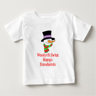 Polish Merry Christmas Snowman Baby T-Shirt