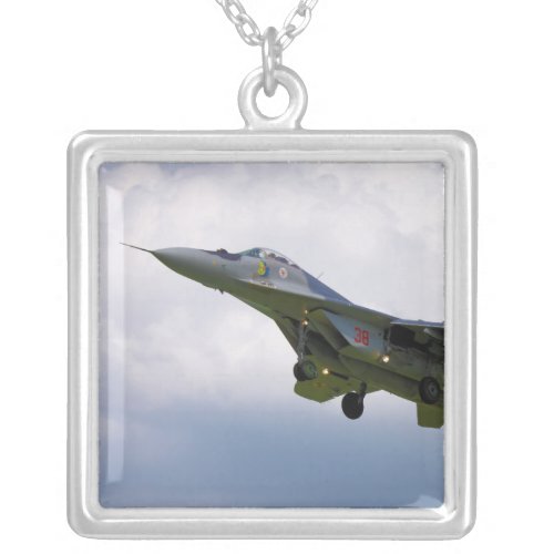 Polish MiG_29 version 912A from Base in Malbork Silver Plated Necklace
