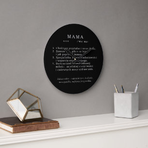 Polish Mom Gift - MAMA Definition Large Clock