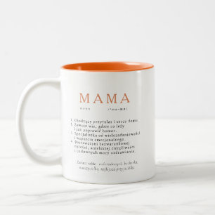 Polish Mom Gift - MAMA Definition Orange Two-Tone Coffee Mug