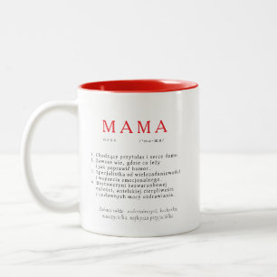Polish Mom Gift - MAMA Definition Red Two-Tone Coffee Mug