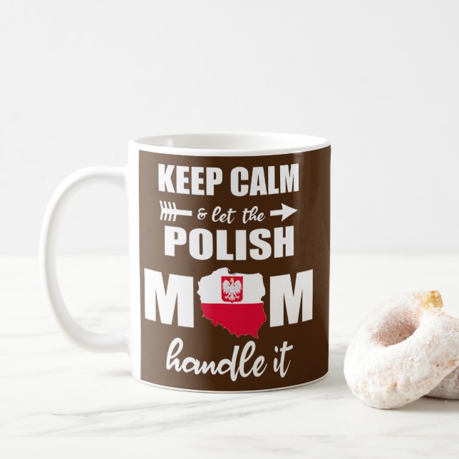 Polish Mom Gift PREZENT DLA POLSKIEJ MAMY  Coffee Mug (With Donut)