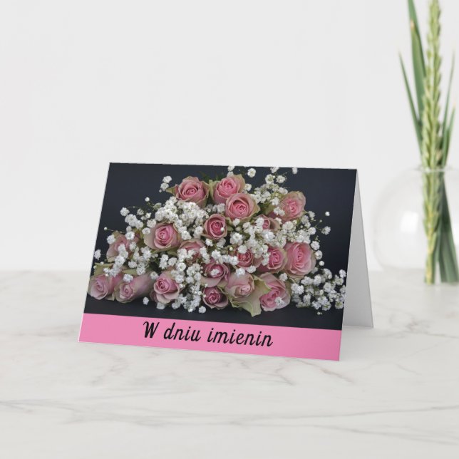 Polish name day card imieniny greeting card (Front)