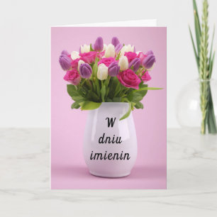 Polish name day card imieniny greeting card