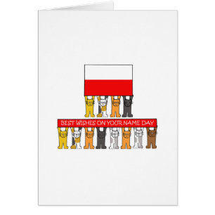 Polish Name Day Cartoon Cats Cards