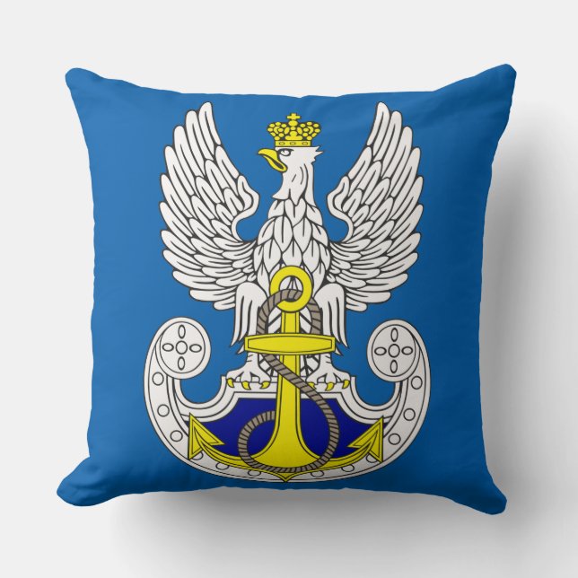 Polish Navy Throw Pillow (Front)