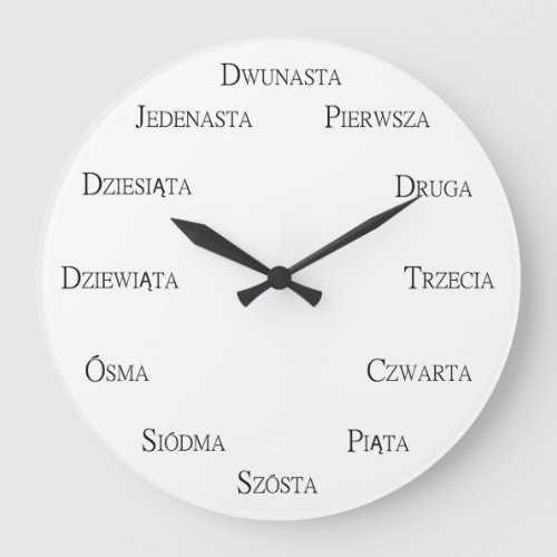 Polish Numbers Language Learning Customizable Large Clock