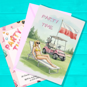 Polish Party Invitation, Golf, Poland, Birthday Invitation