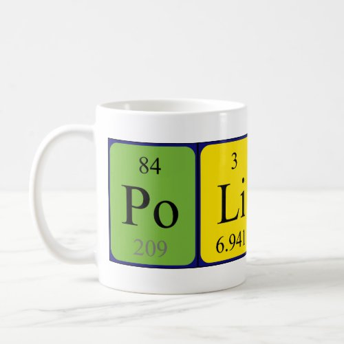Polish periodic table patriotic mug