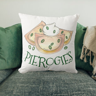 Polish Pierogies Dumpling Potato Pierogi Cuisine Throw Pillow