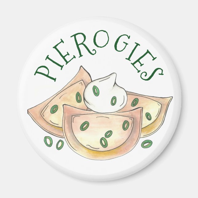 Polish Pierogies Dumplings Foodie Kitchen Decor Magnet (Front)
