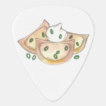 Polish Pierogies Foodie Green Onion Dumplings Food Guitar Pick