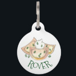 Polish Pierogies Personalized Foodie Dumpling Food Pet Tag<br><div class="desc">Design features an original marker illustration of tasty potato-filled pierogies topped with green onions and sour cream. This pierogi (varenyky) dumpling treat is perfect for your favorite foodie or any fan of Polish, Slovakian, or Eastern European cuisine! Don't see what you're looking for? Need help with customization? Click "contact this...</div>