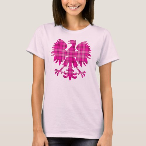 Polish Pink Plaid Eagle T_Shirt
