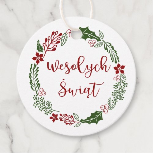 Polish Poland Merry Christmas Custom Favor Tags