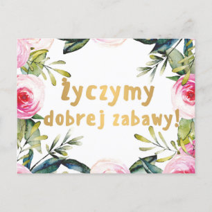 Polish Poland Party Wedding Welcome Sign Postcard
