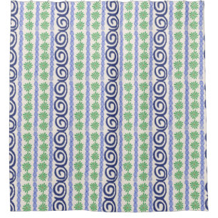 Polish Pottery Nautilus Design Shower Curtain