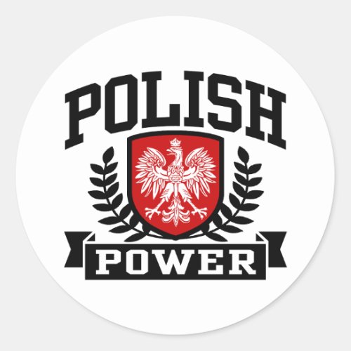 Polish Power Classic Round Sticker