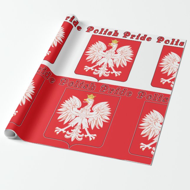 Polish Pride Eagle Wrapping Paper (Unrolled)