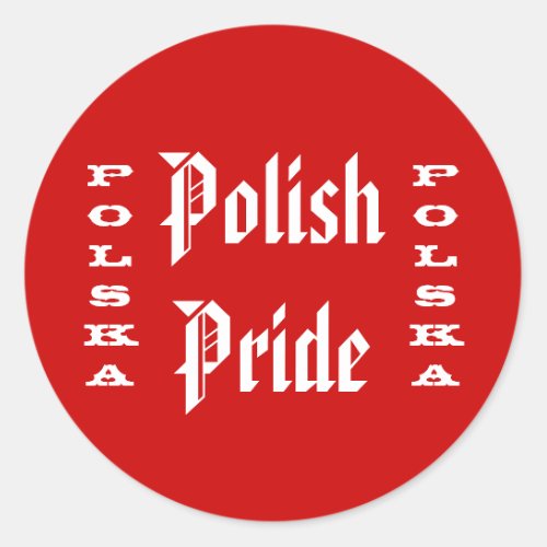 Polish Pride Polska  Classic Round Sticker