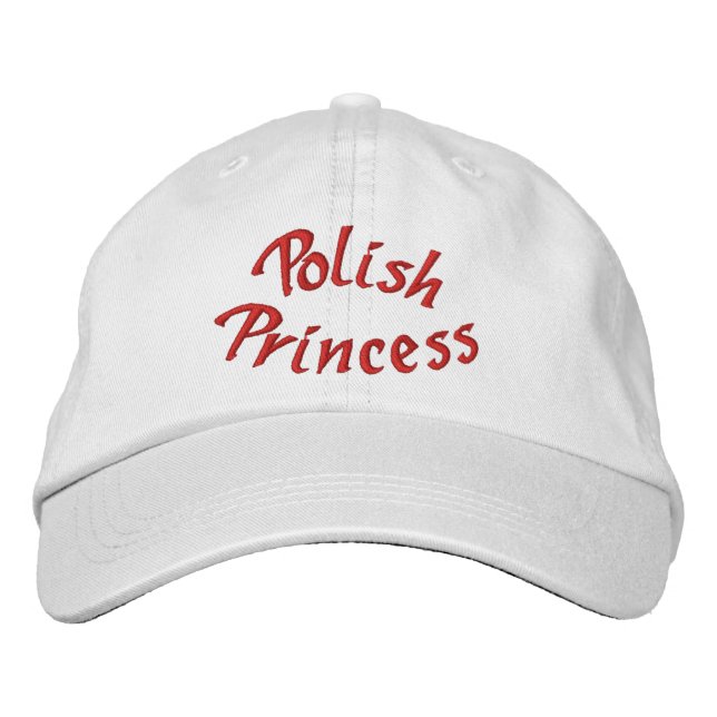Polish Princess Cute Embroidered Baseball Hat (Front)