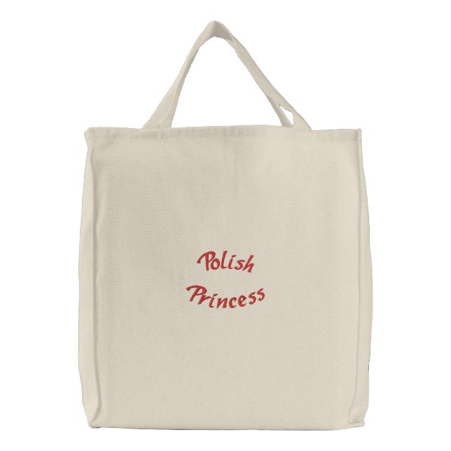 Polish Princess  Embroidered Tote Bag (Front)