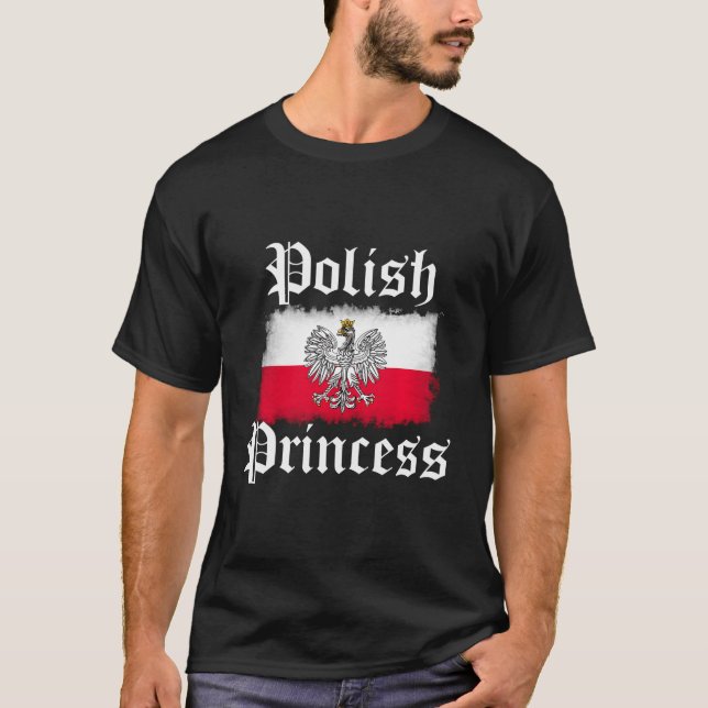 Polish Princess Girls Polska Pride Poland Flag Gif T-Shirt (Front)