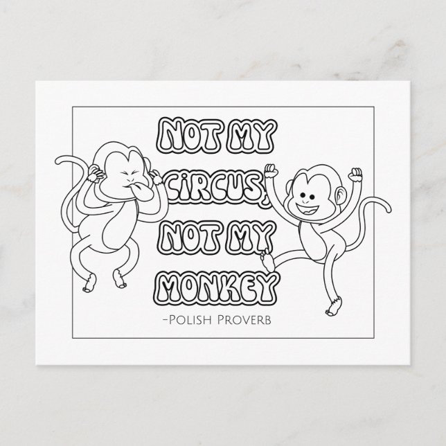 Polish Proverb Coloring Postcard (Front)