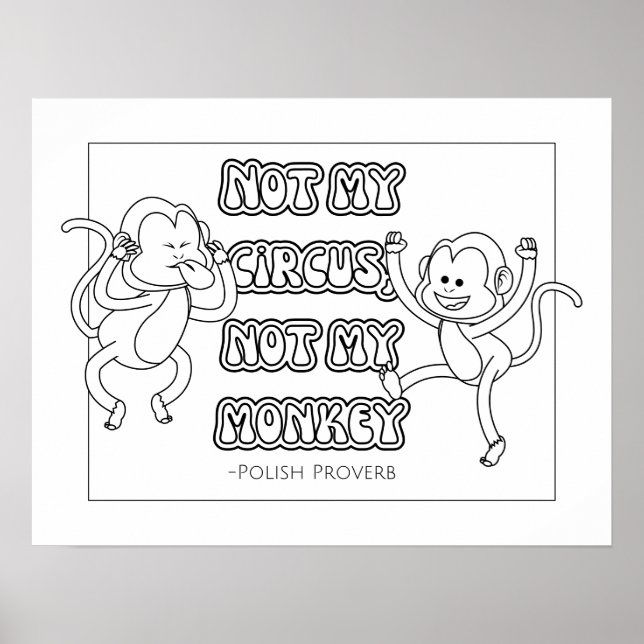 Polish Proverb Coloring Poster (Front)