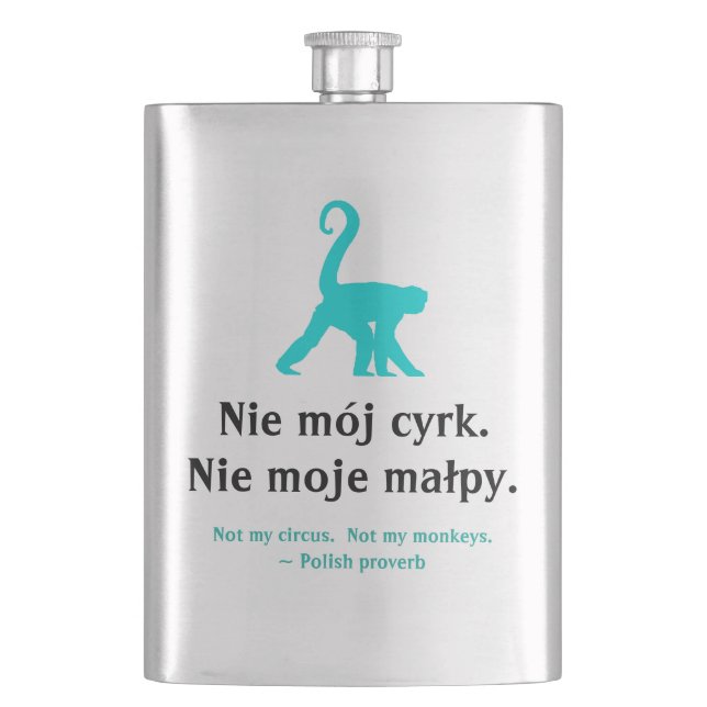 Polish Proverb Hip Flask (Front)