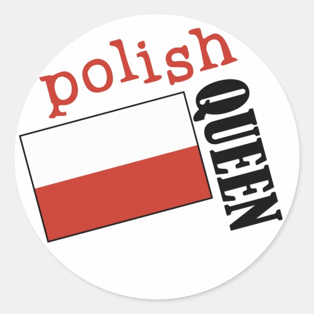Polish Queen Classic Round Sticker (Front)