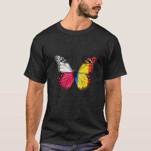 Polish Romanian Flag Butterfly T-Shirt