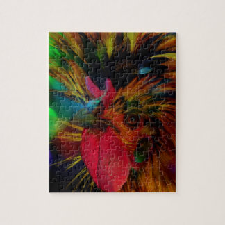 Polish Rooster and Heart Bokeh Jigsaw Puzzle