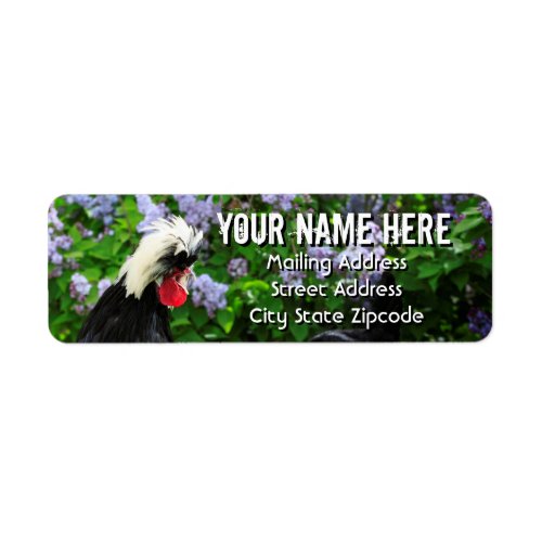 Polish Rooster Spring Garden Address Label