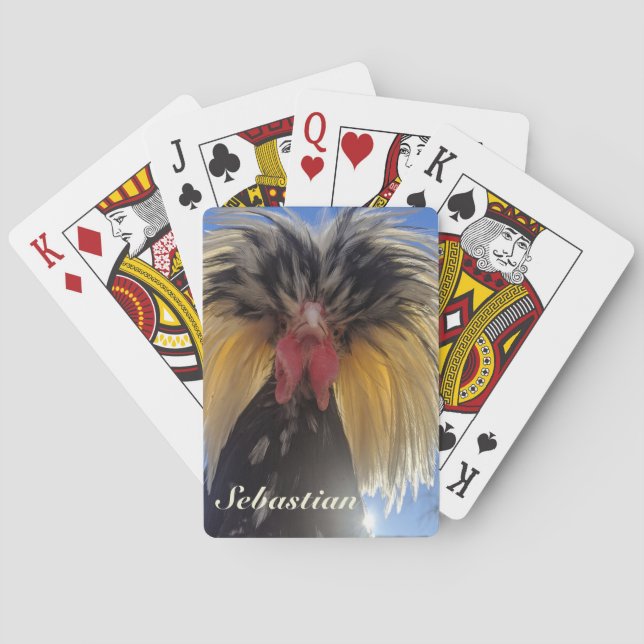 Polish Rooster with an Attitude Poker Cards (Back)